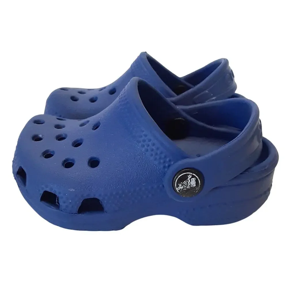 Crocs Clogs Baby Boy Blue Slip On Water Shoes Toddler 2/3 Outdoor Gender Reveal